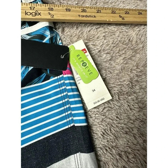 QUIKSILVER YG Remix Stripe 19" UEA1 Boardshorts BLUE NWT - Picture 15 of 16